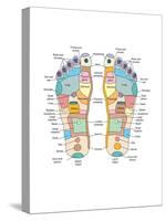 Reflexology Foot Map, Artwork-Peter Gardiner-Stretched Canvas