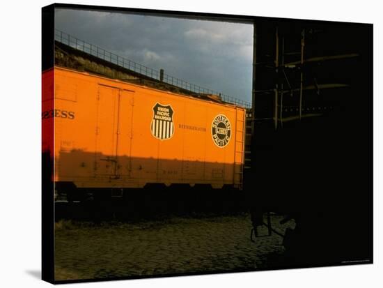 Refrigerated Box Car with the Union Pacific Railroad Logo and Southern Pacific Line-Walker Evans-Stretched Canvas