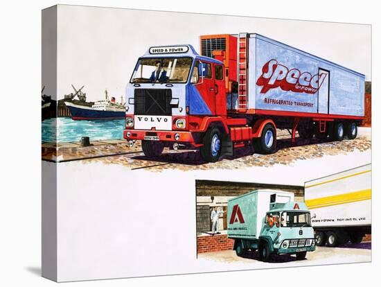 Refrigerated Trucks-English School-Stretched Canvas
