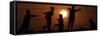 Refugee Children Playing on a Railway Near their Camp at Sunset, in Islamabad, Pakistan-null-Framed Stretched Canvas