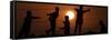 Refugee Children Playing on a Railway Near their Camp at Sunset, in Islamabad, Pakistan-null-Framed Stretched Canvas