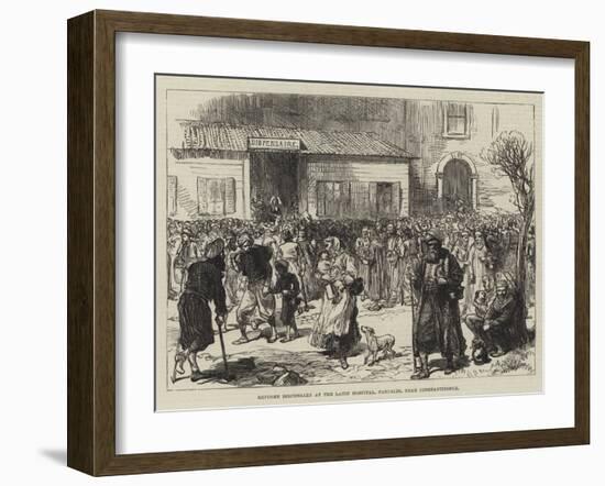 Refugee Dispensary at the Latin Hospital, Pancaldi, Near Constantinople-null-Framed Giclee Print