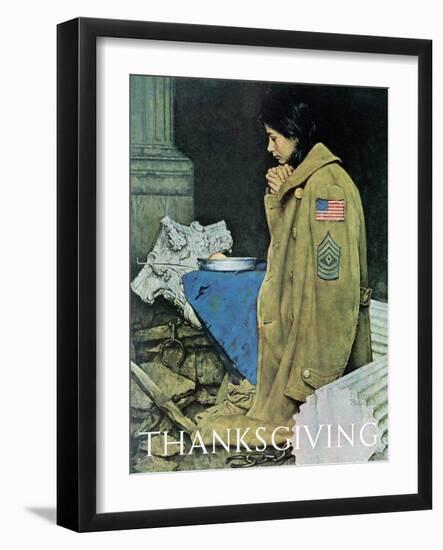 "Refugee Thanksgiving", November 27,1943-Norman Rockwell-Framed Giclee Print