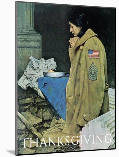 "Refugee Thanksgiving", November 27,1943-Norman Rockwell-Mounted Giclee Print