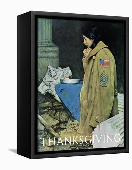 "Refugee Thanksgiving", November 27,1943-Norman Rockwell-Framed Stretched Canvas