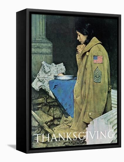 "Refugee Thanksgiving", November 27,1943-Norman Rockwell-Framed Stretched Canvas