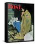 "Refugee Thanksgiving" Saturday Evening Post Cover, November 27,1943-Norman Rockwell-Framed Stretched Canvas