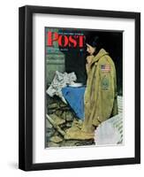 "Refugee Thanksgiving" Saturday Evening Post Cover, November 27,1943-Norman Rockwell-Framed Premium Giclee Print