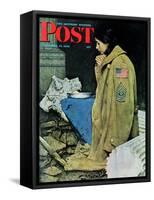 "Refugee Thanksgiving" Saturday Evening Post Cover, November 27,1943-Norman Rockwell-Framed Stretched Canvas