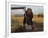 Refugee Washes His Face in a Refugee Camp in the Outskirts of Kabul, Afghanistan-null-Framed Photographic Print