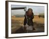 Refugee Washes His Face in a Refugee Camp in the Outskirts of Kabul, Afghanistan-null-Framed Photographic Print