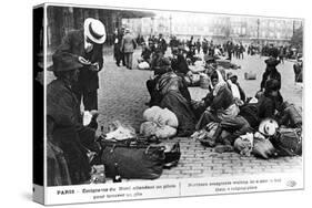 Refugees from the North Waiting for a Guide to Find Them Lodgings, Paris, World War I, 1914-1918-null-Stretched Canvas