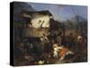 Refugees from Village Fire, 1851-Domenico Induno-Stretched Canvas