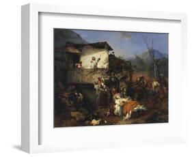 Refugees from Village Fire, 1851-Domenico Induno-Framed Giclee Print