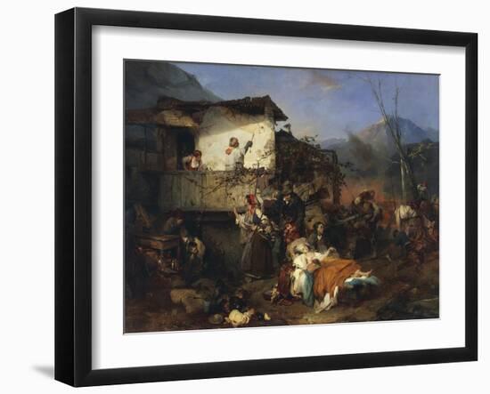 Refugees from Village Fire, 1851-Domenico Induno-Framed Giclee Print