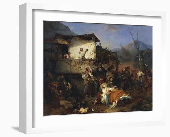 Refugees from Village Fire, 1851-Domenico Induno-Framed Giclee Print