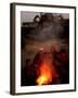 Refugees Light a Fire with Plastic and Rubbish Next to Tent in Junk Dump in Kabul, Afghanistan-null-Framed Photographic Print