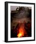 Refugees Light a Fire with Plastic and Rubbish Next to Tent in Junk Dump in Kabul, Afghanistan-null-Framed Photographic Print