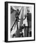 Refugees on a Ship, with Child Playing in the Rigging During World War Ii-Robert Hunt-Framed Photographic Print