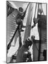 Refugees on a Ship, with Child Playing in the Rigging During World War Ii-Robert Hunt-Mounted Photographic Print