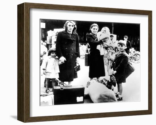 Refugees with their Belongings, German-Occupied Paris, July 1940-null-Framed Giclee Print