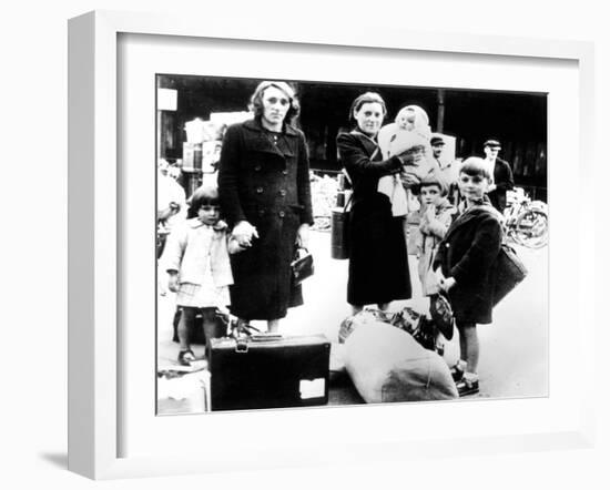 Refugees with their Belongings, German-Occupied Paris, July 1940-null-Framed Giclee Print