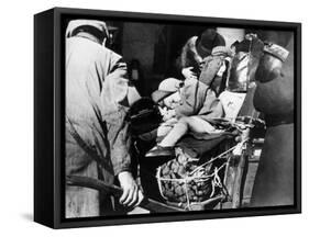 Refugees with their Luggage at the Gare De L'Est, Paris, August 1940-null-Framed Stretched Canvas