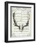 Regal Antlers on Newsprint II-Sue Schlabach-Framed Art Print