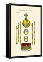 Regalia of England - Staffs, Scepters, Orb, Coronation, Rings, and Circle-Hugh Clark-Framed Stretched Canvas