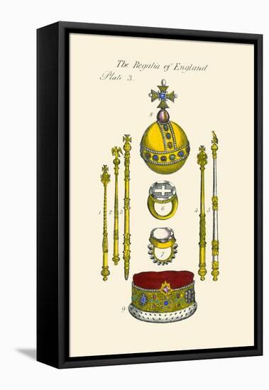 Regalia of England - Staffs, Scepters, Orb, Coronation, Rings, and Circle-Hugh Clark-Framed Stretched Canvas