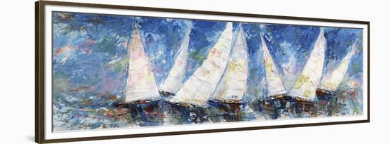 Regata verso sera-Luigi Florio-Framed Art Print