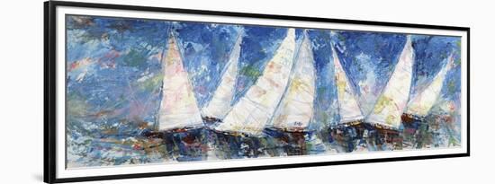 Regata verso sera-Luigi Florio-Framed Art Print