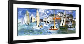 Regates Dans le Port de Trouville-Raoul Dufy-Framed Art Print