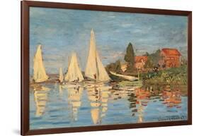 Regatta at Argenteuil, Monet Claude, 1872. Musee d'Orsay, Paris, France.-Claude Monet-Framed Art Print