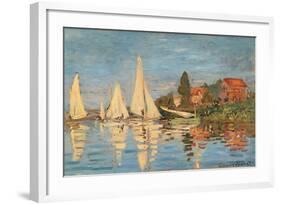 Regatta at Argenteuil, Monet Claude, 1872. Musee d'Orsay, Paris, France.-Claude Monet-Framed Art Print