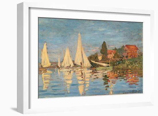 Regatta at Argenteuil, Monet Claude, 1872. Musee d'Orsay, Paris, France.-Claude Monet-Framed Art Print