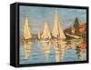 Regatta at Argenteuil-Claude Monet-Framed Stretched Canvas