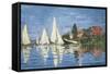 Regatta at Argenteuil-Claude Monet-Framed Stretched Canvas