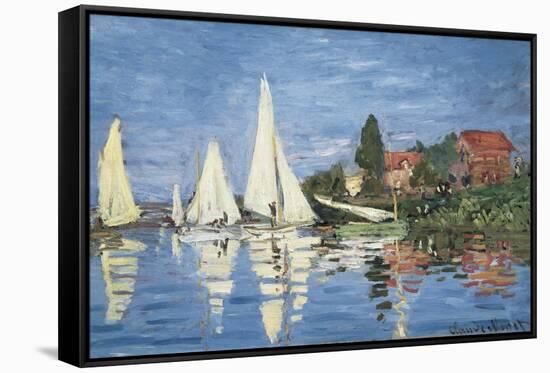 Regatta at Argenteuil-Claude Monet-Framed Stretched Canvas