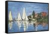 Regatta at Argenteuil-Claude Monet-Framed Stretched Canvas