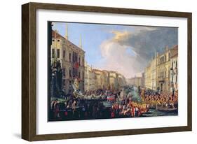 Regatta Held in Honour of Frederick VI of Denmark 1709-Luca Carlevaris-Framed Giclee Print
