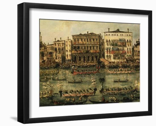 Regatta on Grand Canal Near Rialto in Venice-Francesco Guardi-Framed Giclee Print