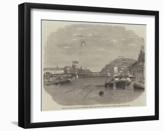 Regatta on the Danube at Buda-Pesth, During the Visit of the Emperor of Austria-null-Framed Giclee Print