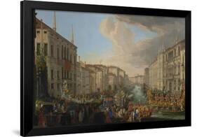 Regatta on the Grand Canal in Honor of Frederick IV, King of Denmark, 1711-Luca Carlevaris-Framed Giclee Print