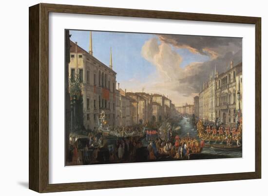 Regatta on the Grand Canal in Honor of Frederick IV, King of Denmark-Luca Carlevarijs-Framed Giclee Print