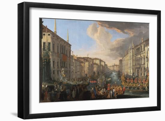 Regatta on the Grand Canal in Honor of Frederick IV, King of Denmark-Luca Carlevarijs-Framed Giclee Print