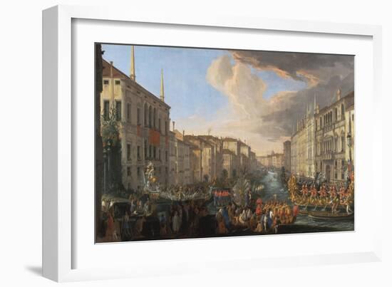 Regatta on the Grand Canal in Honor of Frederick IV, King of Denmark-Luca Carlevarijs-Framed Giclee Print