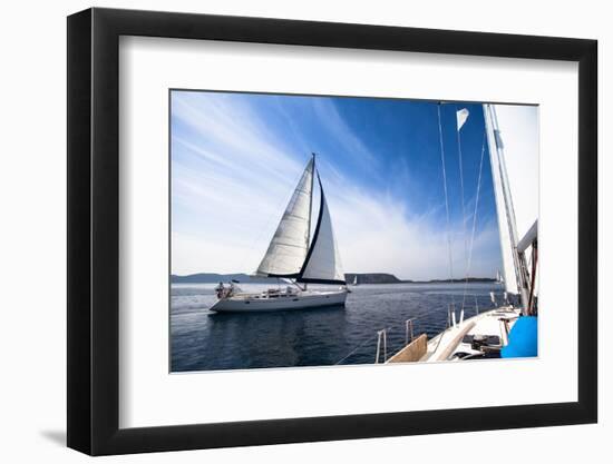 Regatta on the Sea. Sailboat. Yachting. Sailing. Travel Concept. Vacation.-De Visu-Framed Photographic Print