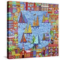 Regatta Town-Debra Denise Purcell-Stretched Canvas