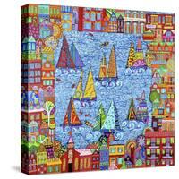 Regatta Town-Debra Denise Purcell-Stretched Canvas